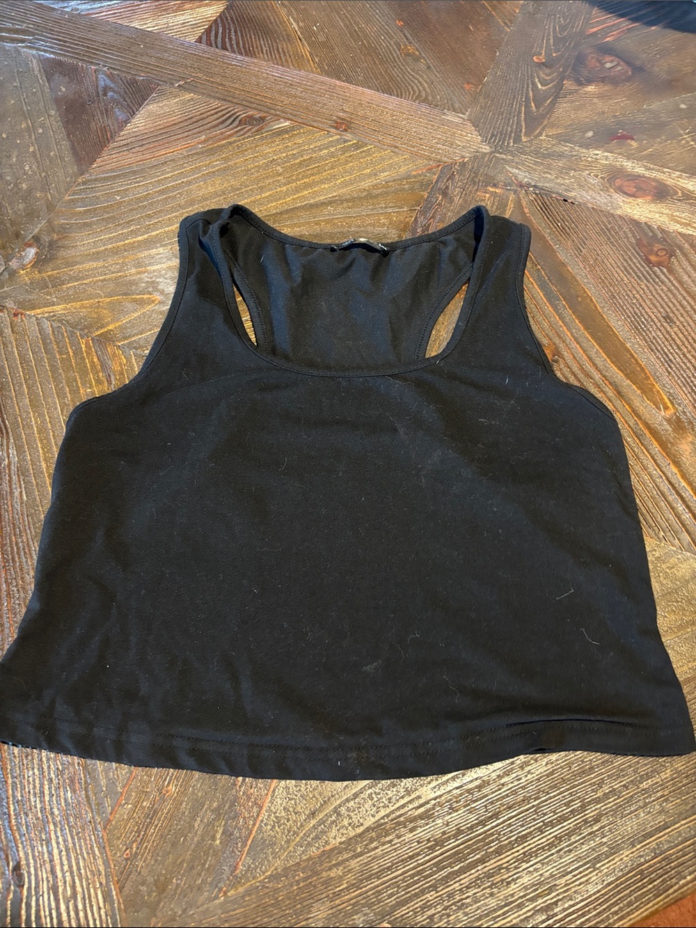 SHEIN Black Racerback Crop Tank